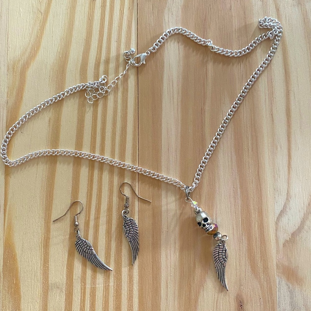 ☠️ Skull and Wings Jewelry Set! ☠️